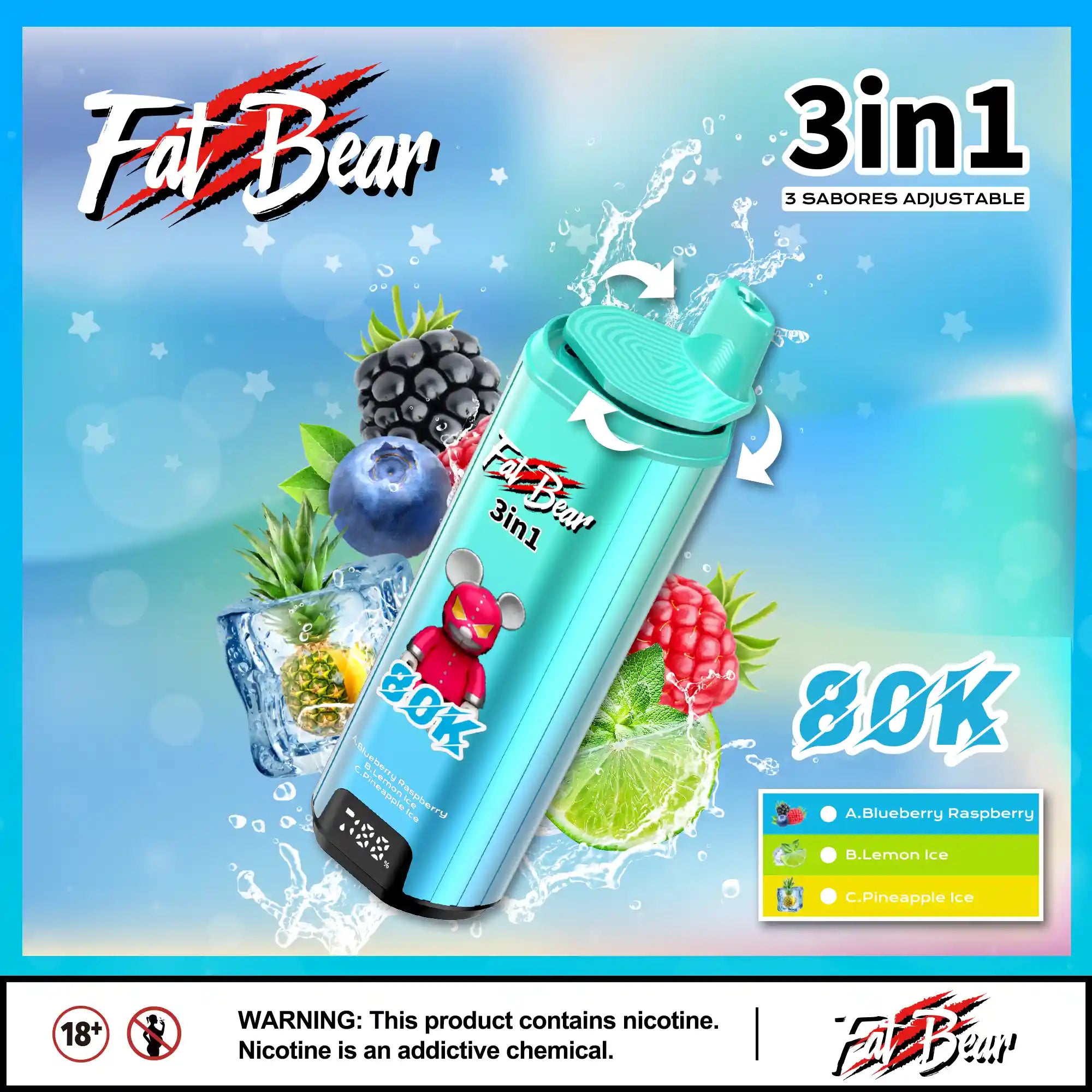 AIVONO AIM FATBEAR 80000 PUFFS 3-IN-1