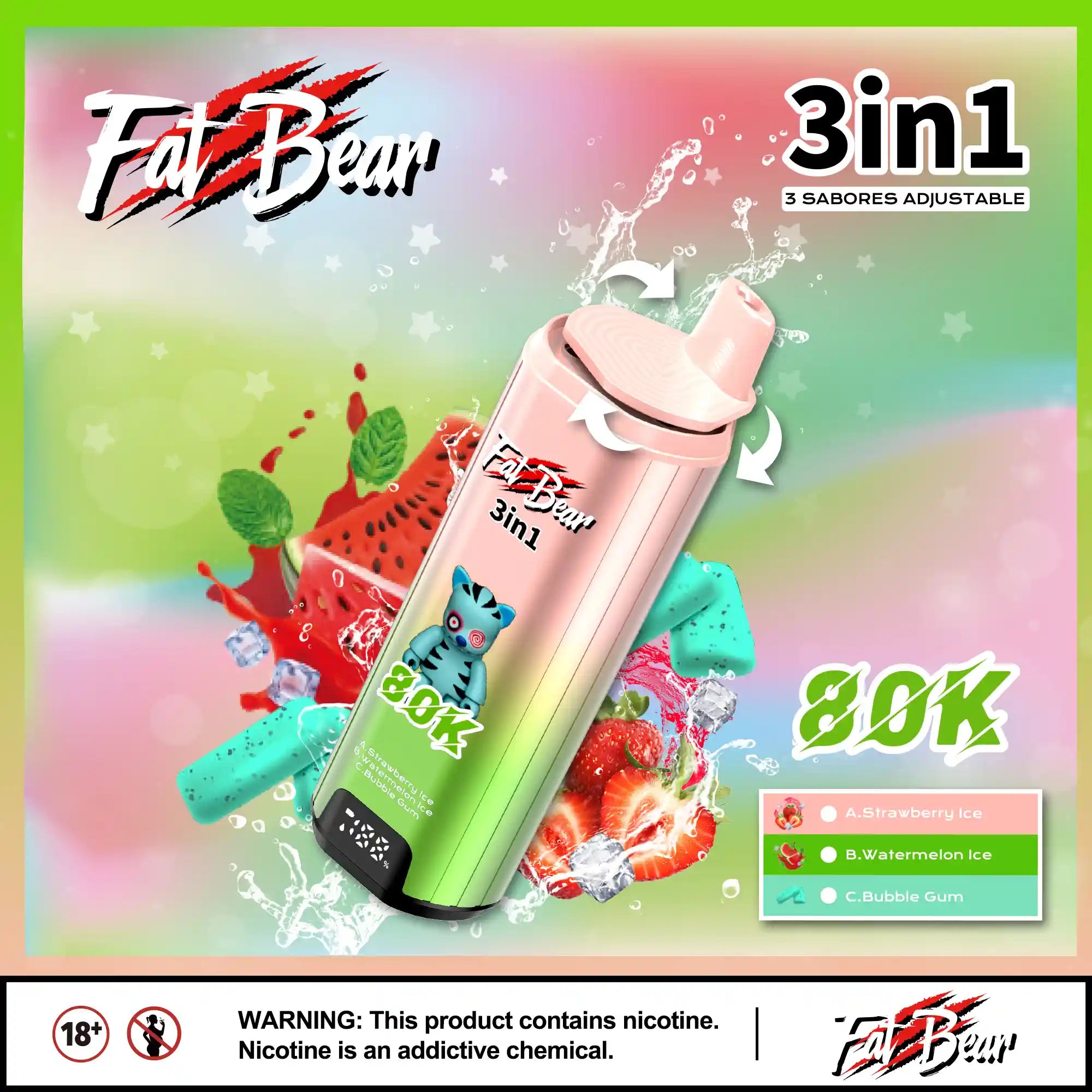 AIVONO AIM FATBEAR 80000 PUFFS 3-IN-1