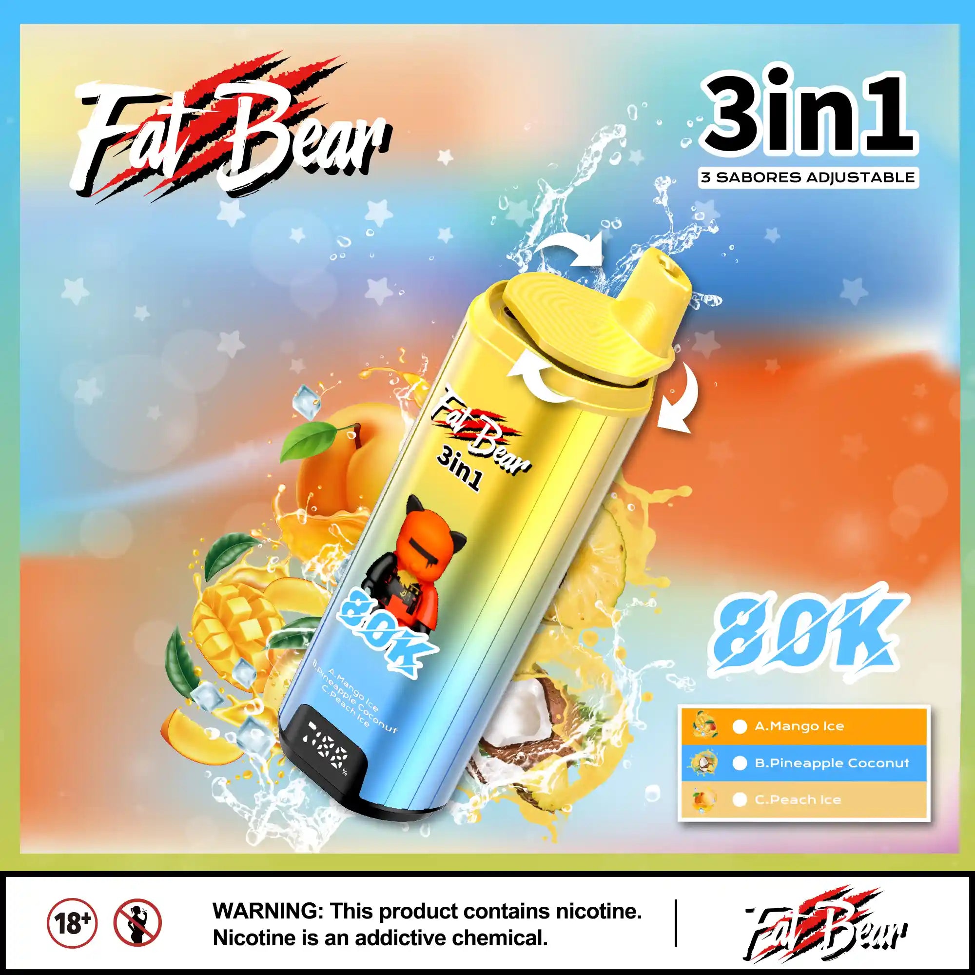 AIVONO AIM FATBEAR 80000 PUFFS 3-IN-1